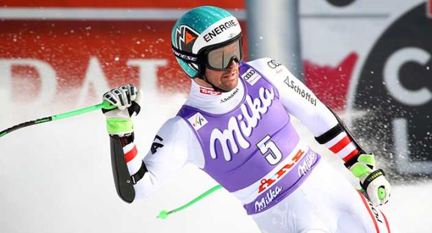Austria's Vincent Kriechmayr gets to the finish area after completing a men's super-G at the alpine ski World Cup finals in Are, Sweden, Thursday, March 15, 2018. (AP Photo/Marco Trovati)