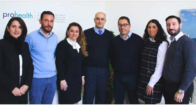 Loyal employees who have been at Prohealth 10 years and more. From Left to Right: Jackie Vella, Kenneth Ellul, Cher Santospagnuolo, Michael Montebello, Peter Apap CEO, Ritianne Cutajar & Noel Saliba Thorne