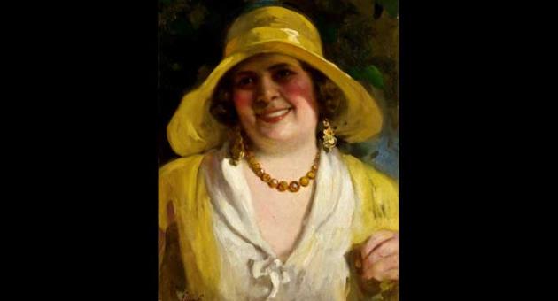Edward Caruana-Dingli, Olga with Yellow Hat, 1931