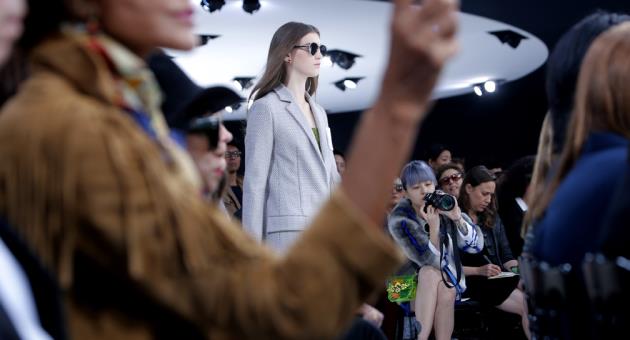 A model wears a creation as part of  Dior's Spring/Summer 2015 ready-to-wear fashion collection presented in Paris