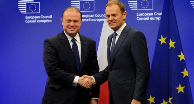 Prime Minister Joseph Muscat holds talks with the President of the European Council Donald Tusk