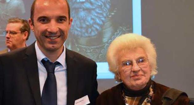 Prof. Keith Sciberras with Jennifer Montagu