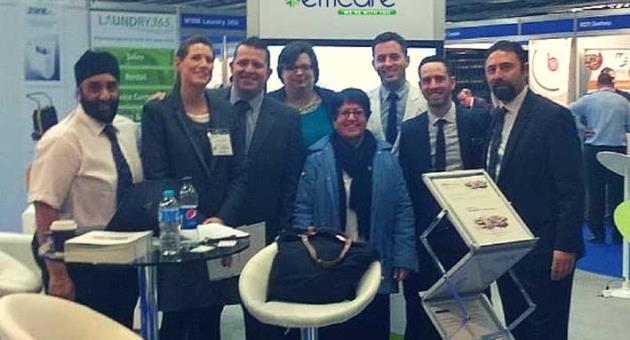 The emCare team with its partner, Lloyds Pharmacy during the launch of PocketPal at the 2015 Bournemouth Care Show. 