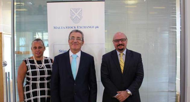 From left: Ms Eileen Muscat CEO, Malta Stock Exchange, Minster Mr Evarist Bartolo and Mr Joseph Portelli Chairman, Malta Stock Exchange.