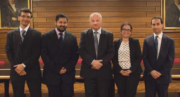 From left to right: C. Spiteri Staines, R. Gatt, Rector, M.Briguglio, N. Vassallo