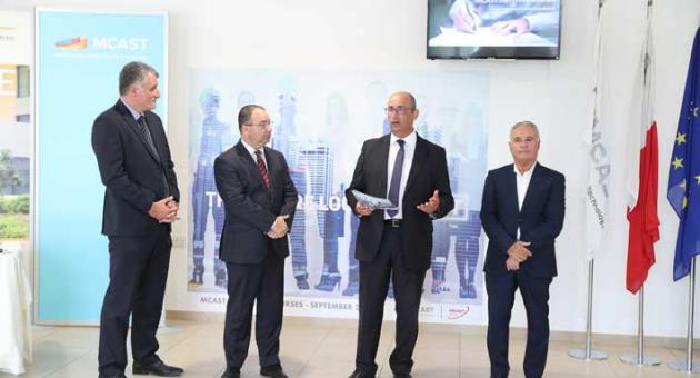 Stephen Cachia, MCAST principal and CEO, Dr Silvio De Bono, MCAST president of the Board of Governors, Stephen Vella, MCAST general manager MG2i and Victor Satariano, vice-president of the Board of Governors