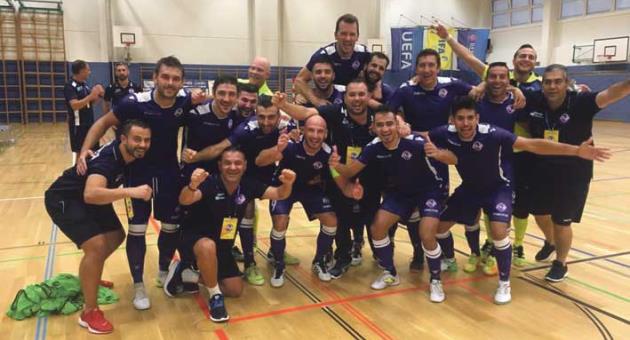 Luxol players celebrate the win after the game 	   	