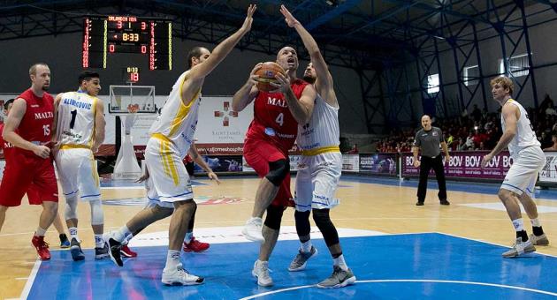 A Malta Basketball Selection (in red) played Italian Serie A1 side Orlandina Basket to mark the inauguration of the MBA Arena at Ta' Qali. The Italian side, who are engaged in the FIBA Champions League competition, is in Malta for a 3-day training camp between Friday and Sunday at the Ta' Qali Pavillion. Photos: Jonathan Bugeja