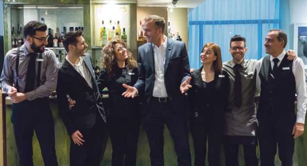Le Méridien general manager Alex Incorvaja (centre) seen here with some members of his team