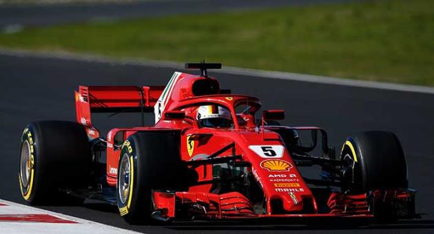 Ferrari driver Sebastian Vettel of Germany steers his car during a Formula One pre-season testing session in Montmelo, outside Barcelona, Spain, Tuesday, March 6, 2018. (AP Photo/Manu Fernandez)