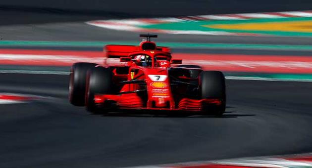 Ferrari driver Kimi Raikkonen of Finland steers his car during a Formula One pre-season testing session in Montmelo, outside Barcelona, Spain, Friday, March 9, 2018. (AP Photo/Manu Fernandez)