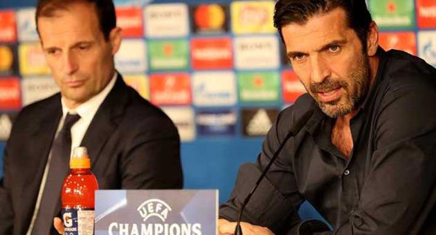 Juventus goalkeeper Gigi Buffon speaks at the Juventus press conference ahead of the big match against Real Madrid. Photo: Domenic Aqulina
