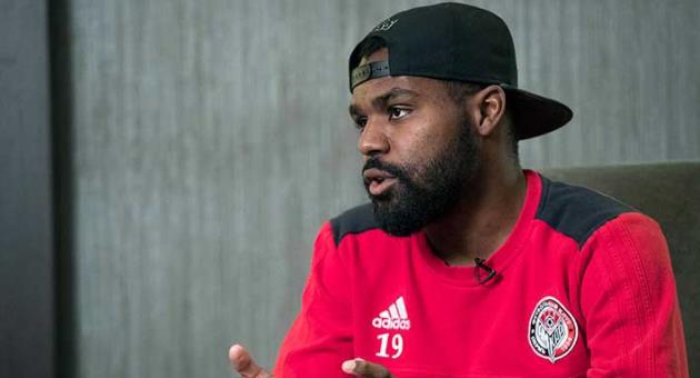In this photo taken on Thursday, April 19, 2018, Bryan Idowu Russian team Amkar Perm speaks during an interview for the Associated Press in Moscow, Russia. Russia is struggling to tackle soccer racism before it hosts the World Cup. Nigeria player Bryan Idowu, who was born and raised in St. Petersburg, says he has faced racism on the streets and on the field in Russia, but that the situation is slowly changing for the better. (AP Photo/Pavel Golovkin)