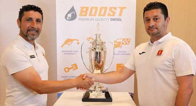 Paul Zammit, (L) coach of Birkirkara FC and Danilo Doncic, (R) coach of newly crowned Champions Valletta FC shake hands with one objective in mind - lifting the BOOST FA Trophy. Photos: Domenic Aquilina