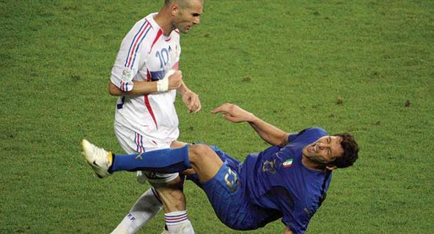 Zinadine Zidane’s headbutt on Italian defender Materazzi which ended the Frenchman’s brilliant career as a player. Zidane was sent off and Italy won the penalty shootout to win the World Cup for the 4th time.