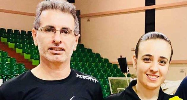 Jessica with Head Coach David Pace