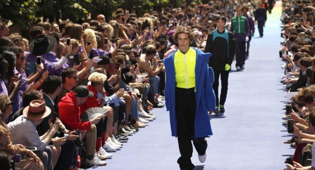 Virgil Abloh makes debut for Louis Vuitton at Paris with rainbow