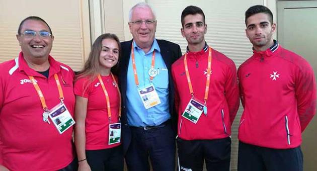 Maltese Squad in Gyor with European Athletics President Sven Arne Hansen 