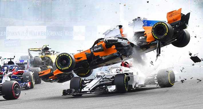 Formula 1: Halo on car protects Leclerc after crash in Belgian GP - The Malta Independent