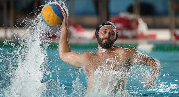 San Giljan TUM Invest's Paolo Obradovic scores the decisive penalty and take his team to the final play off 3 against Neptunes on Sunday. Photo: Domenic Aquilina