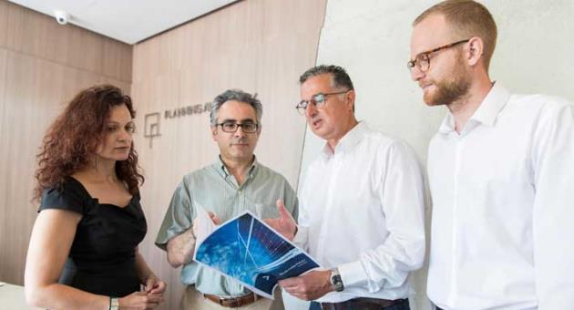 Perit Joseph Scalpello, Planning Authority’s Assistant Director (second from left) with Ing Mario Schembri AIS’s Managing Director. Also in photo Michelle Borg PA’s Unit Manager and Sacha Dunlop, Departmental Head at AIS  