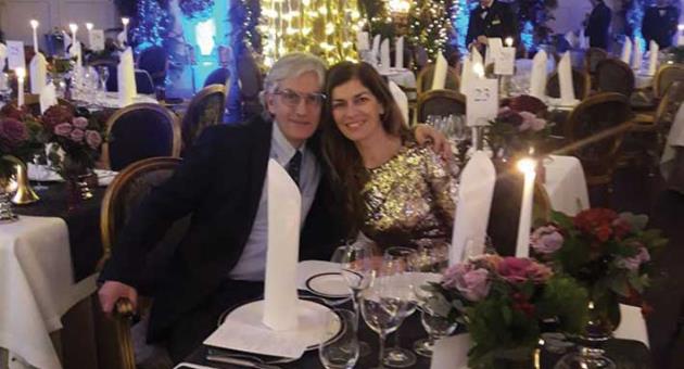 Madeleine and her husband Henry Deguara Caruana Gatto in Madrid on New Year's Eve 2019-2020