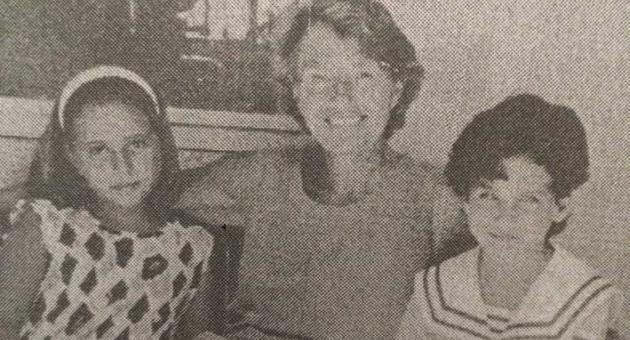 Ann Monsarrat at her farmhouse in San Lawrenz with right, my daughter Justine and left, Louisa Busietta. Photo dated August 1991