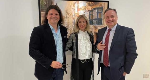 Angelo Dalli, Director, 111 Art Gallery, Spanish artist Beatriz Solera Caballero, HE José María  Muriel, Spanish Ambassador to Malta
