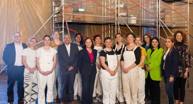 Professor Tanya Sammut Bonnici and the Board of the Melita Foundation with the international team engaged in the restoration of the Great Siege Cycle 