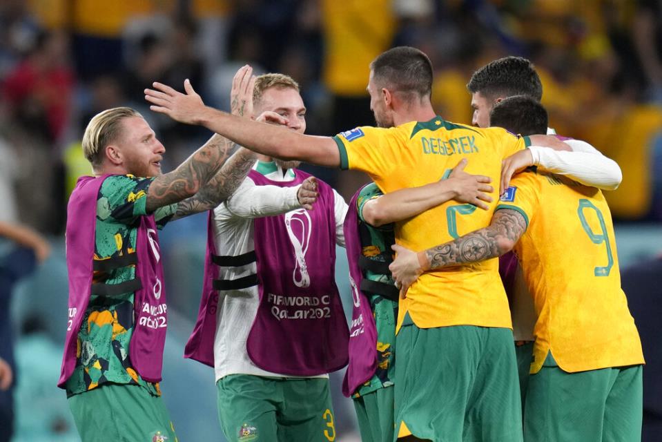 Australia beats Denmark 1-0 to advance to World Cup round of 16