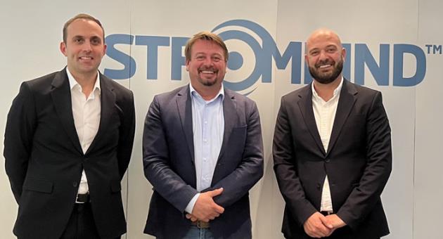 Stromkind GmbH Chief Executive Officer Andreas Desch (centre) with Apco Ltd General Manager Clayton Meli (right) and Chris Fenech, Chief Financial Officer of Harvest Technology plc, Apco Ltd’s parent company, after signing the agreement.