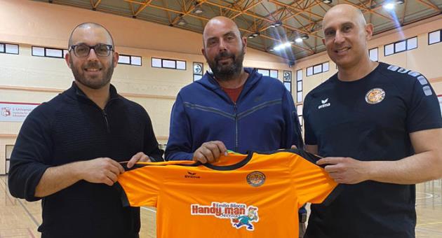 Orlando Bonnici, Phoenix Handball Club president, Emilio Bilocca and Chris McClean