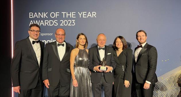From left: Jesmond Apap, Head of Global Markets; Michel Cordina, Executive Director and Head of Business Development; Joyce Grech, Head of Commercial Banking; John Bonello, Chairman; Charlotte Cilia, Chief Financial Officer; Geoffrey Fichte, Chief Executive Officer 