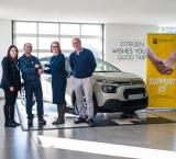 (From left) Svetlana Bonanno and fundraising lottery winner Anthony Bonanno being handed the keys of a brand-new Citroën C3 by Hospice Malta CRO Alexia Demicoli and Tonio Fenech, Citroen General Manager at  Michael Attard Ltd 
