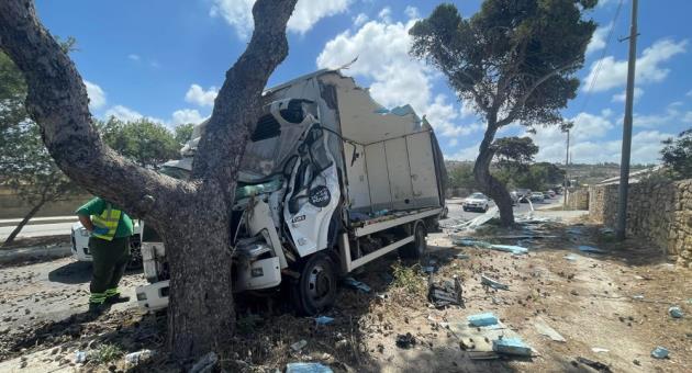 Van driver taken to hospital after crashing into tree - The Malta ...