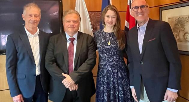 From left: Malta Business Network (UK Chapter) Board Member David Walsh, Peter Meli - Economic Attaché to the Malta High Commission and MBN (UK) Board Member, Jo Caruana - Finesse Group CEO, and Martin Zahra - MBN (UK) Chair