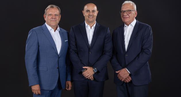 From left: New CFO, Mr Christian Schroetter, Malta International Airport CEO, Mr Alan Borg, and outgoing CFO, Mr Karl Dandler.