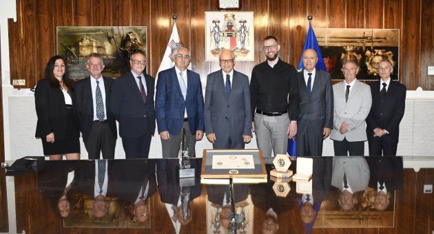 From left: Ms Elaine Lenzo, Mr Peter Paul Tabone, Mr Benoit Waelkens, Mr Alexander Demarco, Governor Edward Scicluna, Mr Szymon Kurowski, Mr Oliver Bonello, Mr Joseph Esposito, Mr Kevin Cassar. Photo: Melvin Bugeja