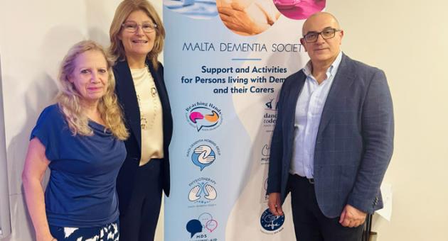 Anne Cuschieri, Secretary and PRO for Malta Dementia Society; Caroline Cassar Reynaud, People & Purpose Leader, Deloitte Malta; Prof Charles Scerri, Co-founder and Chairperson of the Malta Dementia Society