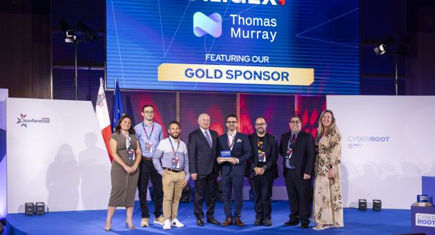 The Diligex team receives the Cybersecurity CSR Award in recognition of the company’s outstanding commitment to social responsibility in cybersecurity. Photo by Jean Marc Zerafa