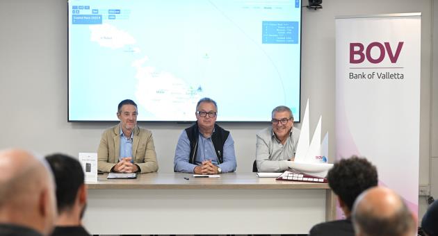 from left: Stefan Abela, Manager CSR at Bank of Valletta, Mark Napier, Commodore at the Royal Malta Yacht Club and Race Officer Martin Azzopardi.