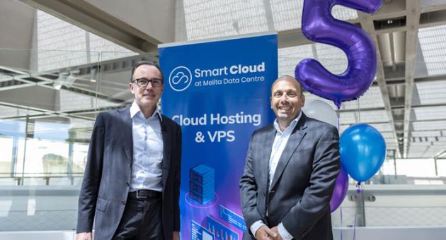 Harald Roesch, CEO of Melita (left) with Joseph Aquilina, CEO of Smart Technologies.