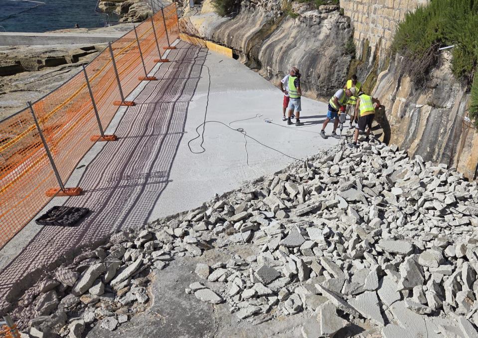 Planning Authority orders immediate restoration after cement poured on Marsalforn coastal rocks