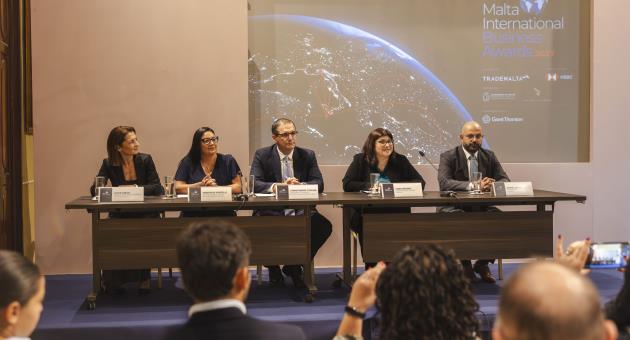 From left: Joyce Grech, Head of Commercial Banking at HSBC Bank Malta p.l.c.; Dr Marthese Portelli, CEO of The Malta Chamber; Mr Christopher Cutajar, Permanent Secretary at the Ministry for Foreign and European Affairs; Ms Tania Brown, CEO of TradeMalta; and Mr Daniel Galea, Chairperson of TradeMalta.